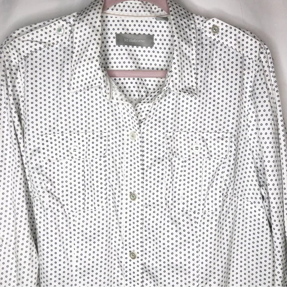 Liz Claiborne polka dot button down shirt sz1X